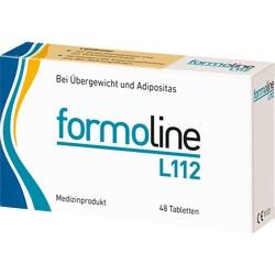 Verpackung des Medizinprodukts Formoline L112 zur Gewichtsreduktion mit 48 Tabletten.